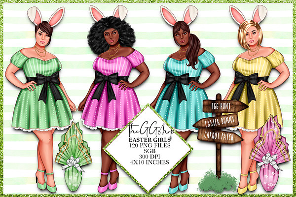 Easter Curvy Girl cliparts