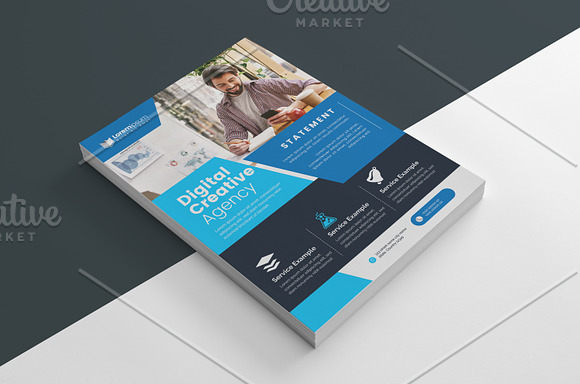 Blue Corporate Flyer Template in Flyer Templates - product preview 2
