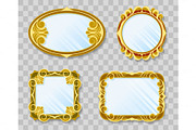 Gold decoration mirrors on