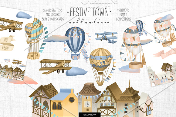 Festive town collection in Illustrations - product preview 12