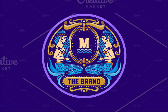 Mermaid Label in Logo Templates - product preview 1