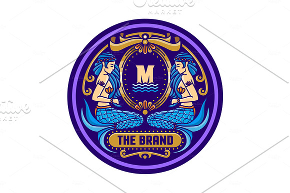 Mermaid Label in Logo Templates - product preview 2