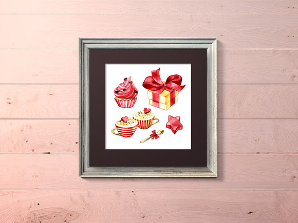 Watercolor cliparts. Chocolate love. in Illustrations - product preview 5