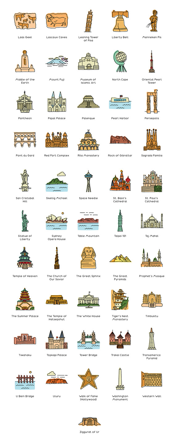 Hand Drawn World Landmarks in Illustrations - product preview 6