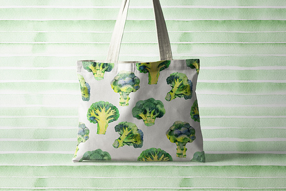 Broccoli. Watercolor cliparts. in Illustrations - product preview 3