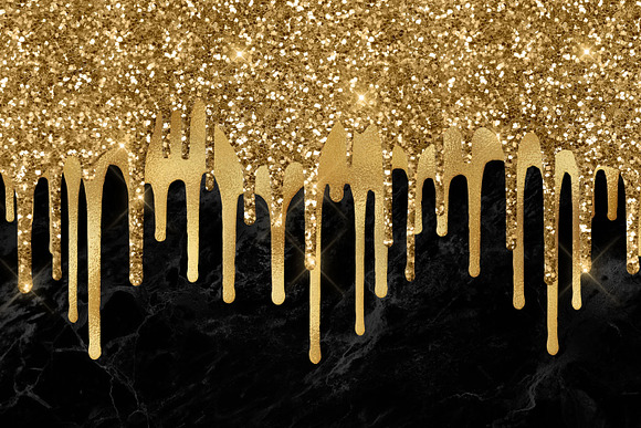 Dripping Gold Clipart in Textures - product preview 2