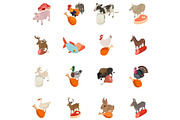 Animal factory icons set