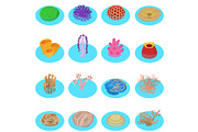 Water life icons set