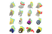 Protection icons set