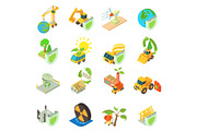 Eco construction icons set