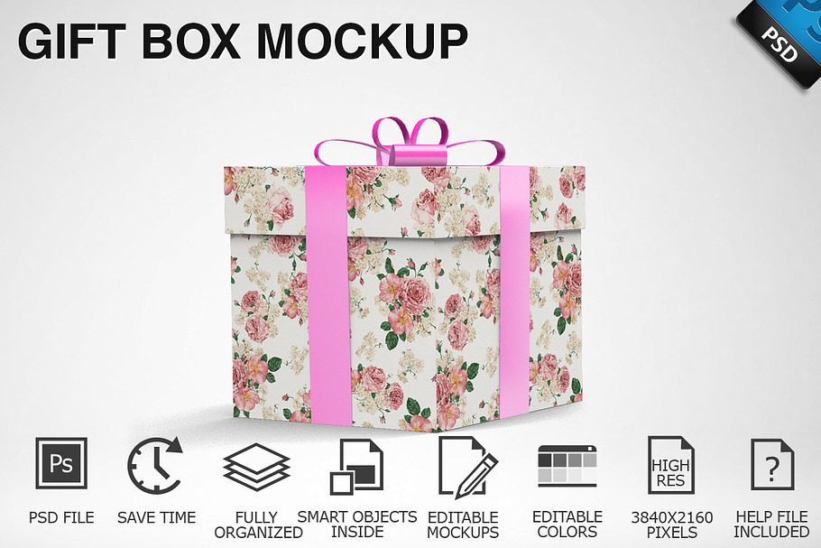 Gift Box Mockup 01 in Product Mockups - product preview 8