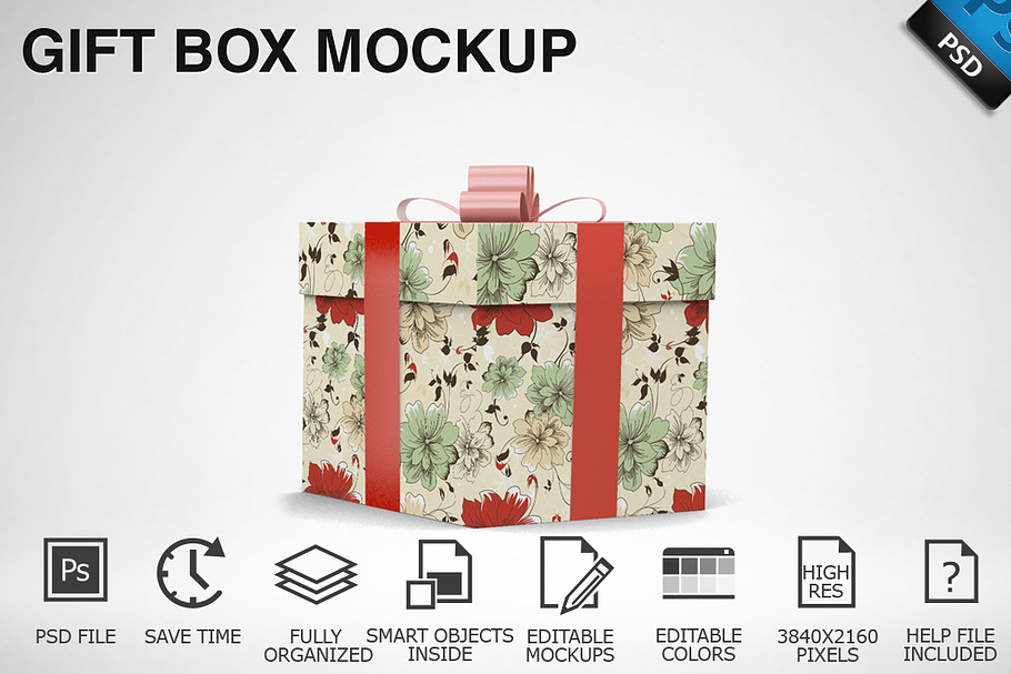 Gift Box Mockup 03 in Product Mockups - product preview 8