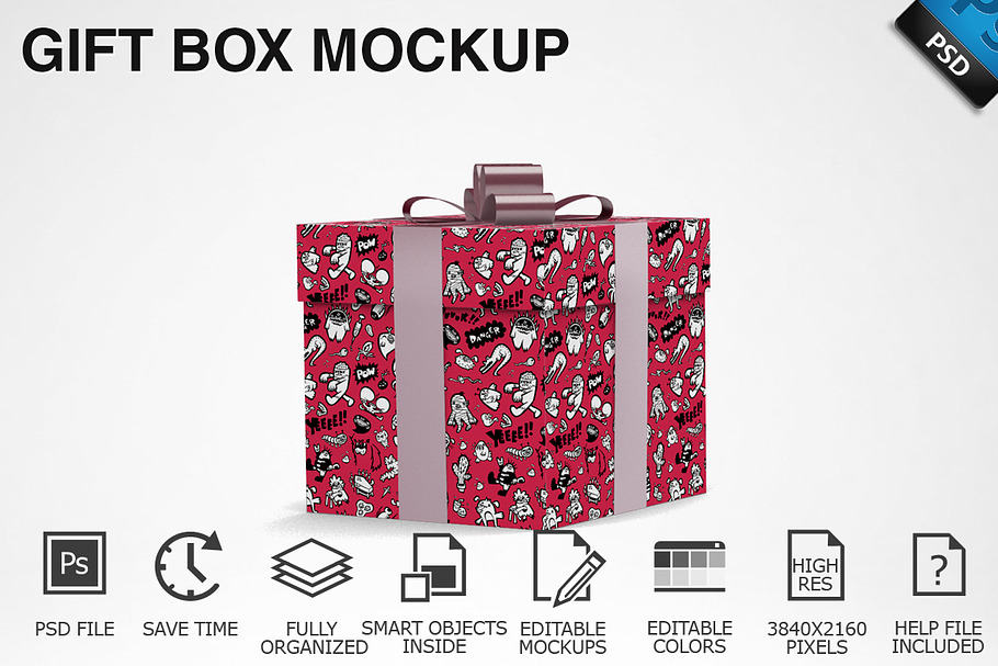 Gift Box Mockup 04 in Product Mockups - product preview 8