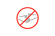 Do not contact line icon on white