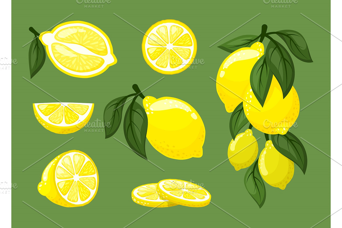 lemons. fresh natural juice exotic in Illustrations - product preview 8
