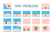 skin problem. hygiene infographic