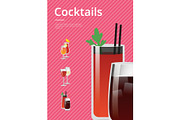 Cocktails Poster with Bloody Mary