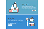 Skin Care Makeup Web Vector