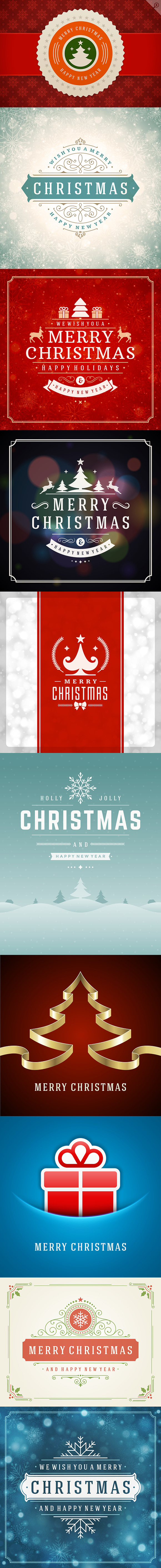 50 Christmas greeting cards + bonus in Postcard Templates - product preview 1