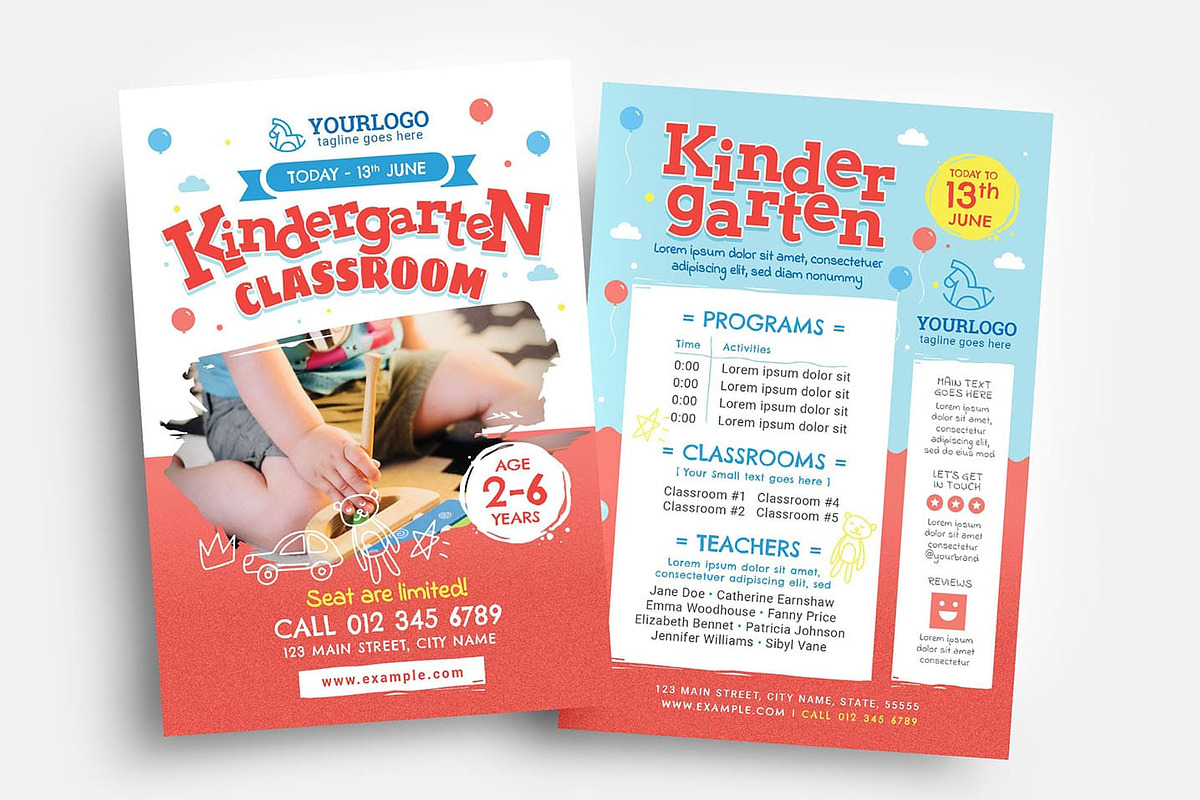 Kindergarten Flyer Templates in Flyer Templates - product preview 8