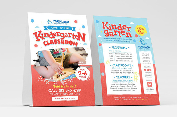 Kindergarten Flyer Templates in Flyer Templates - product preview 3
