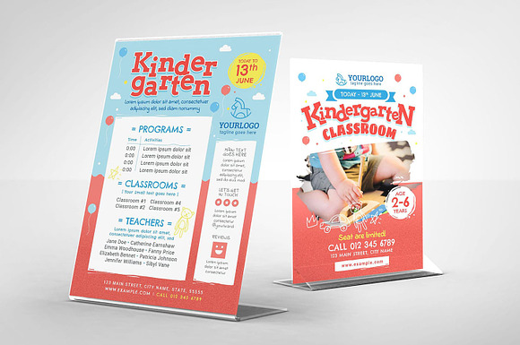 Kindergarten Flyer Templates in Flyer Templates - product preview 4