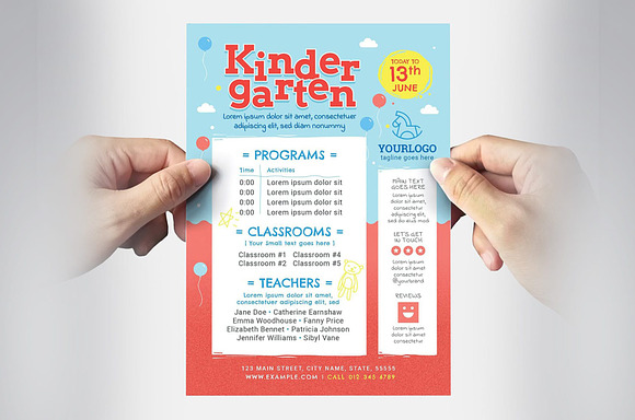 Kindergarten Flyer Templates in Flyer Templates - product preview 5