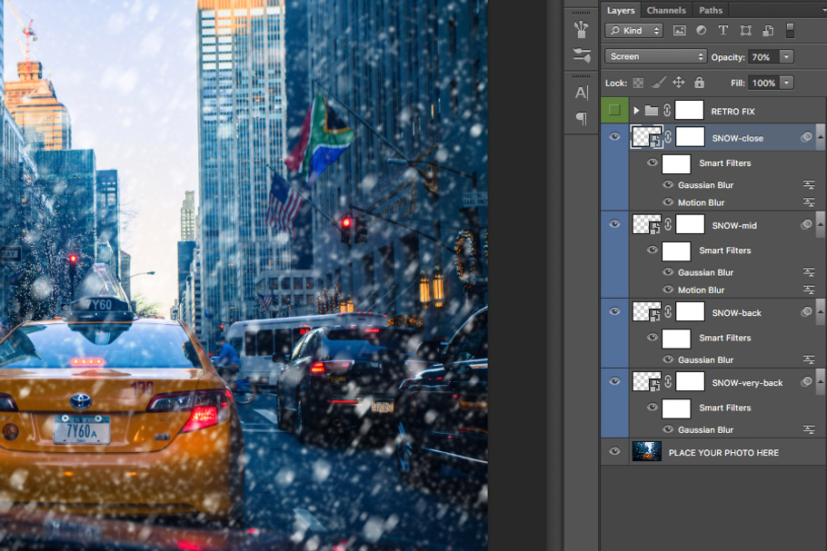 Snowfall photo overlay in Photoshop Layer Styles - product preview 8