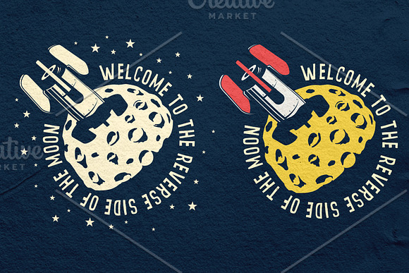 Space Rocket And Moon Set in Illustrations - product preview 2