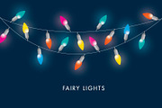 colorful fairy lights vector