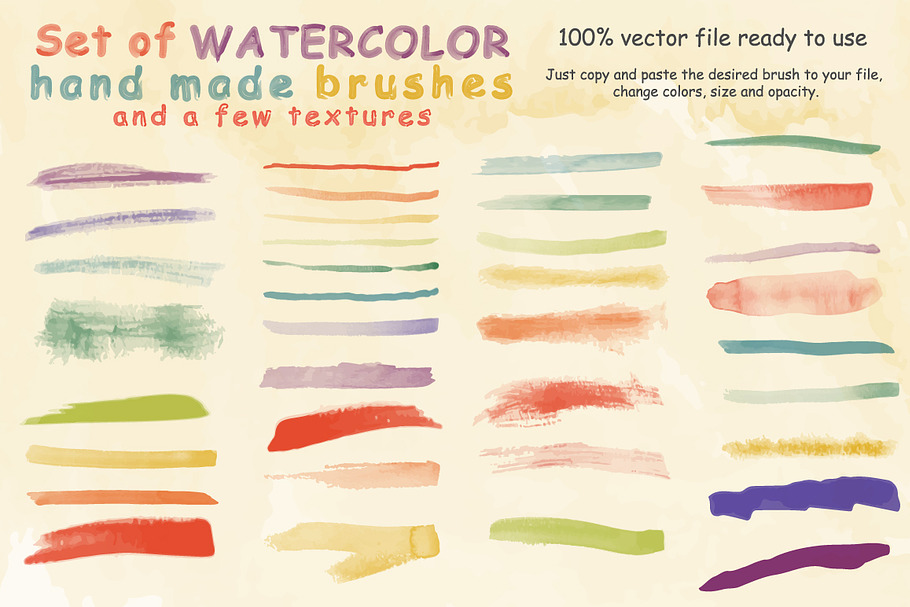 Watercolor Brushes and Textures in Photoshop Brushes - product preview 8