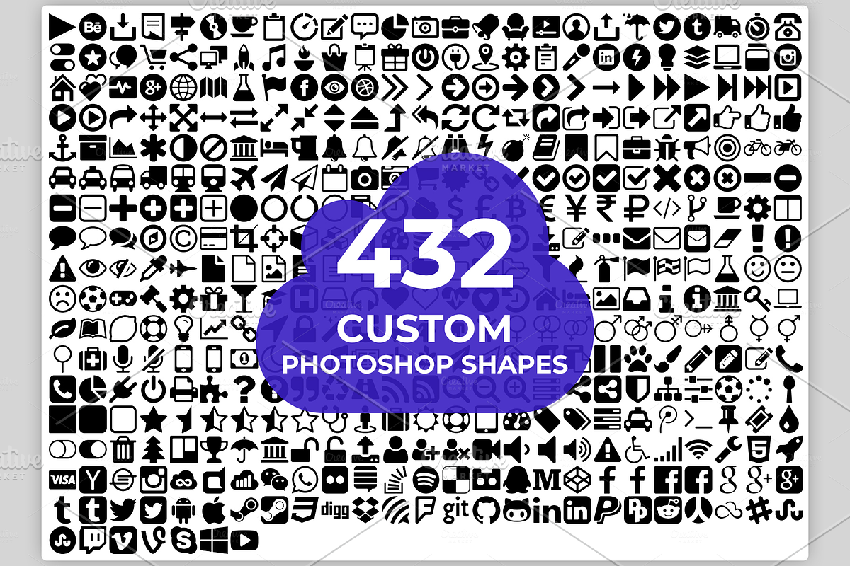 Multiple Custom Photoshop Shapes in Photoshop Shapes - product preview 8