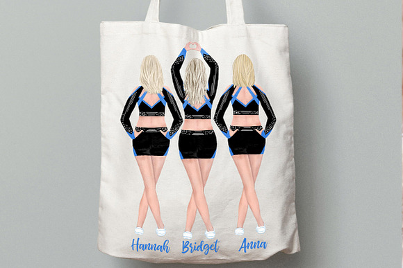 Cheerleaders Girls Clipart in Illustrations - product preview 5