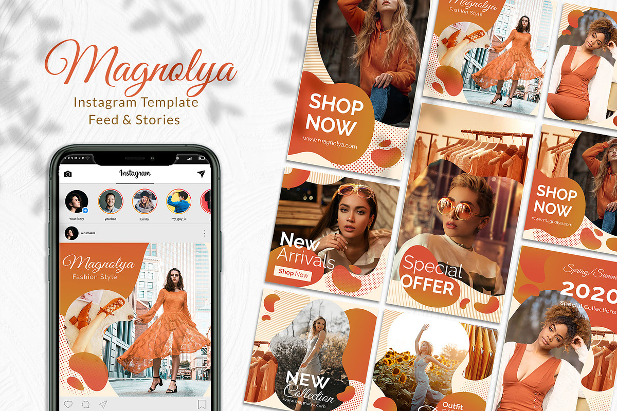 Magnolya Instagram Template in Instagram Templates - product preview 8