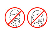 Do not touch your face icon on white