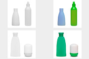 Set of cosmetic bottles. Vector