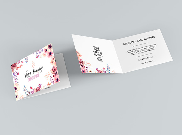 Horizontal Greeting Card Mockups in Print Mockups - product preview 5