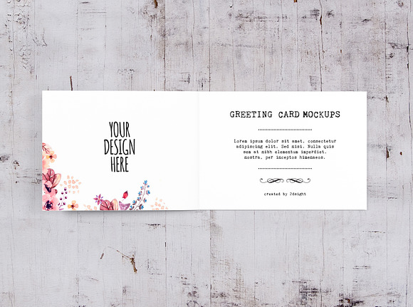 Horizontal Greeting Card Mockups in Print Mockups - product preview 7