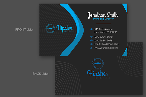 Hipster Modern Business card in Business Card Templates - product preview 1