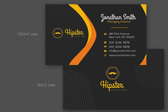 Hipster Modern Business card in Business Card Templates - product preview 3