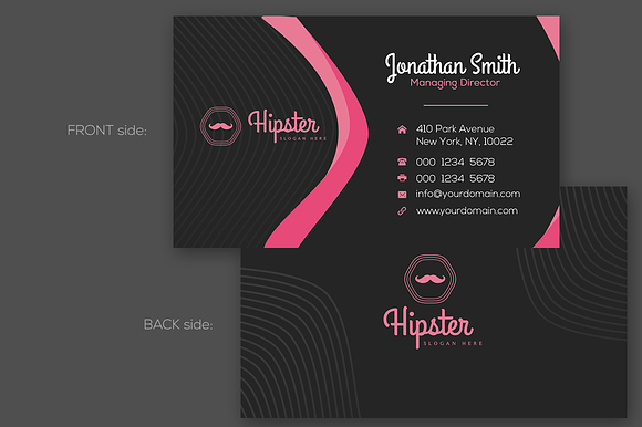 Hipster Modern Business card in Business Card Templates - product preview 4
