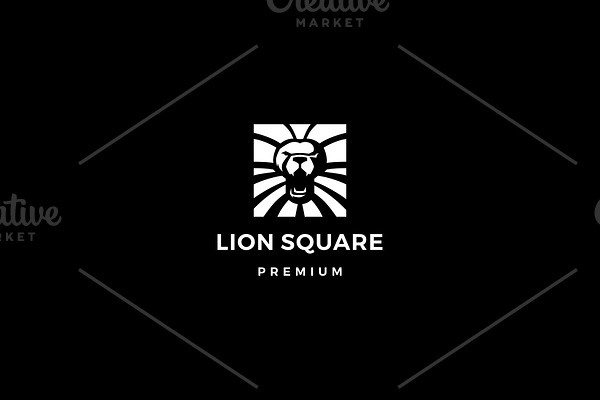 lion square logo vector icon