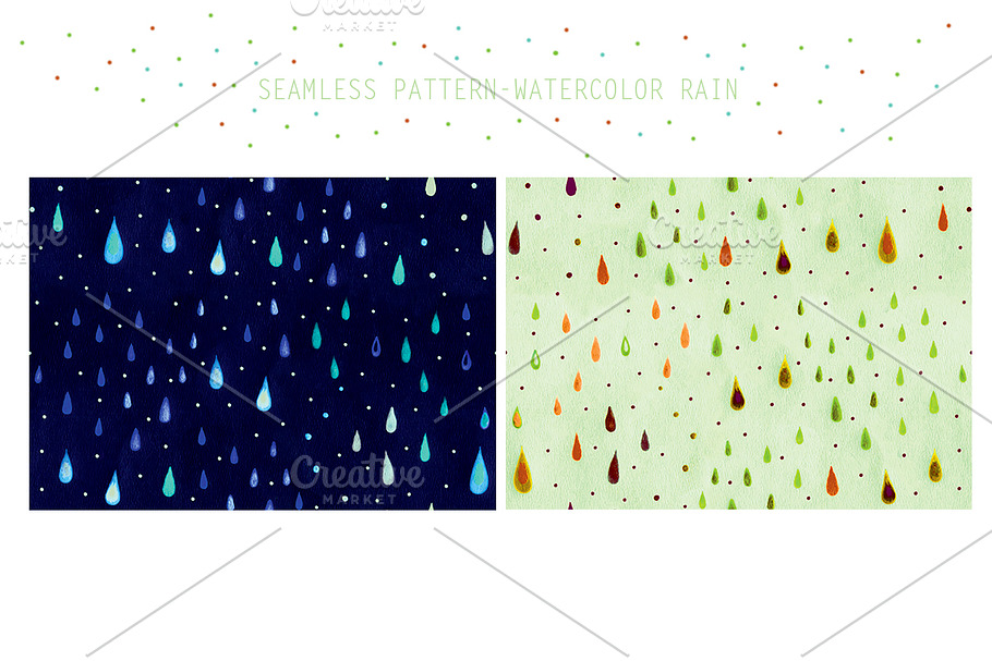 watercolor  rain in Patterns - product preview 8