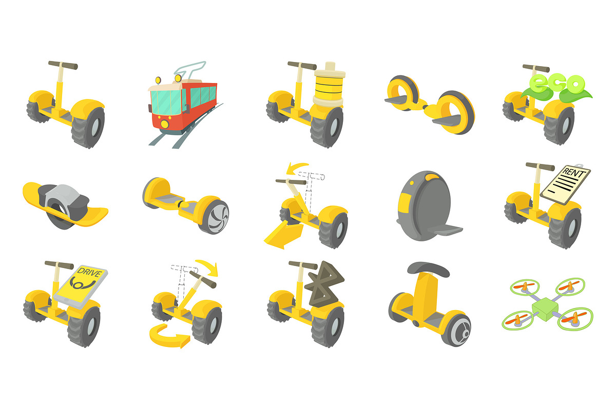 City transport icon set in Illustrations - product preview 8