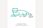 Cat fearful behavior icon