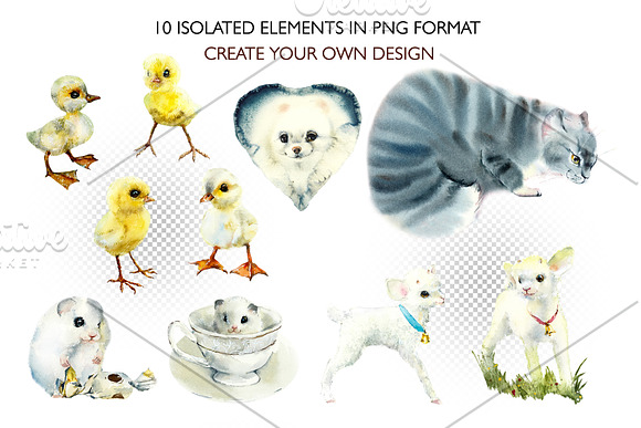 Watercolor Fluffy Pets in Illustrations - product preview 1