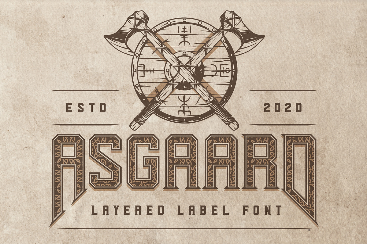 Asgaard layered label font in Display Fonts - product preview 8