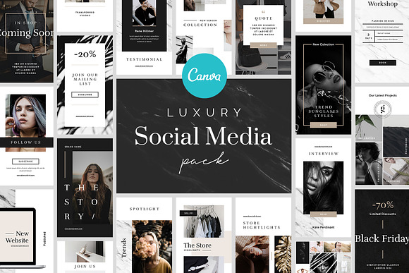 Luxury Canva Social Media Pack in Instagram Templates - product preview 7