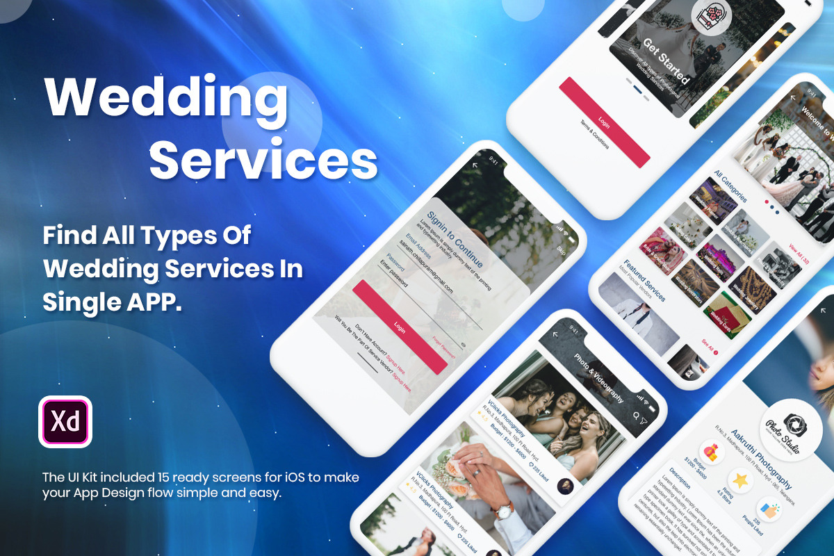 Wedding Services iOS App UI Kit in App Templates - product preview 8