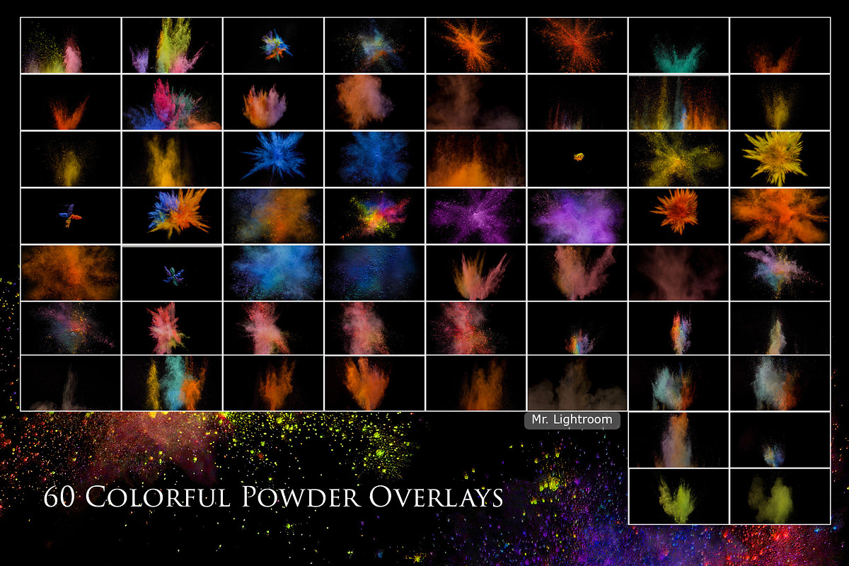 60 Colorful Powder Explosion Overlay | Unique Photoshop Add-Ons ...
